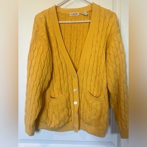 Talbots Vintage V-Kneck Cable Knit Cardigan Large